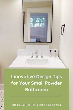 a powder room with a white sink and black mirror Small Powder Bathroom, Small Powder Room Ideas, Small Powder Bathroom Ideas, Powder Bathroom Ideas, Small Powder Room, Powder Room Ideas, Powder Bathroom, Coastal Wallpaper, Console Sink