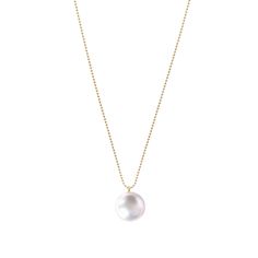 XXL white freshwater pearl pendant on 32 inch 14ct gold filled ball chain. Gold filled jewellery is up to 10,000 times thicker than regular gold plating. Every ORA piece of jewellery is crafted by hand and each is unique. All orders come packaged in a beautiful ORA gift box.Please note that pearls are organic gems and may vary slightly in size, shape, and colour. Pearls are organic gemstones and therefore to preserve their radiance, avoid letting pearls come into contact with cosmetics, hair spr Classic Formal Ball Chain Necklace, Yellow Gold Pearl Necklace With Round Beads Pendant, Yellow Gold Necklaces With Pearl Drop And Round Beads, Yellow Gold Necklace With Pearl Drop And Round Beads, White 14k Gold Pearl Drop Necklace, Elegant Jewelry With Box Chain And Round Beads, Elegant White Ball Chain Necklace, Yellow Gold Akoya Pearl Briolette Necklace, White Gold Jewelry With Pearl Pendant