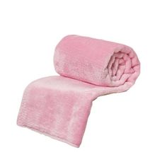 a pink towel folded on top of a white background