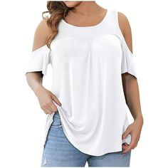 Plus Size Tunic for Women Casual Loose Cold Shoulder Shirts Short Sleeve Solid Color Blouses 2024 Summer Clothes Welcome to our store, I wish you a happy shopping Our products are produced in our own factory with various styles We offer various discounts, and we offer a 30-day quality guarantee please rest assured to place an order If you have any questions, please feel free to contact me, it is our honor to serve you SOMEONE ASKED Q: Is the quality of the clothes as described? A: Yes, if the product you receive is not as described, we are ready to give you a full refund. Q: How to choose the size? A: Dear Queen, please check our size chart, we suggest buy one two sizes larger. Thank you Womens clothes are made of soft stretch quick-drying high quality fabric. Pro-skin, elastic , durable, Short Sleeve Blouses, Tops For Women Casual, Plus Size Tunic, Cold Shoulder Shirt, Short Sleeve Tunic Tops, Dressy Shirts, Top Moda, Tunic Tops Casual, Scoop Neck Blouses