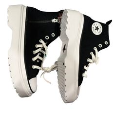 Brand New In Box Platform Black And White Converse Shoes. Bought For My Daughter But Her Foot Grew Fast. Size Youth 6. Can Fit A Womens 7.5 Even An 8 Since Converse Shoes Are Always Roomy. Black Platform Skate Shoes, Casual Black Platform Skate Shoes, Trendy Converse Canvas Shoes, Trendy Black High-top Sneakers With Thick Bottom, Casual Black Skate Shoes With Thick Bottom, Black Lace-up Skate Shoes With Thick Bottom, Trendy Converse Canvas Shoes For Streetwear, Black Canvas Converse Platform Sneakers, Casual Black Canvas Shoes With Thick Bottom