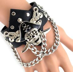 CindyDo you want to add a punk rock accessory to your biker collection that will turn heads everywhere you go? If so, these Badass Rockstar Bracelets w/ Metal Spikes are everything you’re looking for, and more. Made of high-quality PU leather and sturdy alloy, these Badass Rockstar Bracelets w/ Metal Spikes are extremely durable and comfortably fit on your wrist. Because of the quality of the materials, these Badass Rockstar Bracelets w/ Metal Spikes will keep their good shape for a very long ti Black Skull Bracelets For Streetwear, Edgy Black Bracelet For Halloween, Edgy Black Metal Wristband, Edgy Black Party Wristband, Edgy Black Halloween Bracelet, Adjustable Rocker Bracelets For Party, Adjustable Rocker Bracelets For Parties, Adjustable Rocker Bracelet For Party, Adjustable Rocker Style Bracelets For Parties