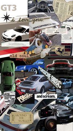 a collage of different cars and advertisements