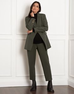 maternity, maternity blazer, nursing, nursing blazer, tailored, workwear, cuff buttons, button, pockets, shaping, back vent, military buttons, co ord, matching, gary, khaki, twill, suit, green, knox Postpartum Dresses, Suit Green, Co Ord, Tight Leggings, Bra Lingerie, Clothes Gift, Baby Wearing, Maternity Clothes, Short Tops