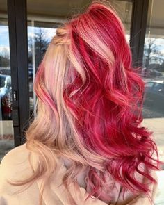 Hair Ideas For Kids, Dog Hair Dye, Blonde Ombre Hair, Red Balayage Hair, Red H, Pulp Riot Hair, Ombre Hair Blonde, Birthday Hair