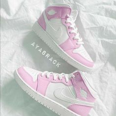 Pink Air Jordan 1, Pink Air Jordan, Custom Shoes Diy