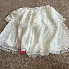 Nwt White Frilly Layered Skirt. Major Coquette Vibes. Best Fit For A Size Small Or Medium, Stretchy And Brand New, Never Worn White Mini Skirt With Lining, White Lined Petticoat For Spring, White Tiered Skirt Petticoat For Summer, White Tiered Petticoat For Summer, Summer White Pleated Petticoat, White Lined Tiered Skirt Petticoat, White Pleated Petticoat For Summer, White Tiered Lined Petticoat, Summer Mini Skirt Petticoat With Lined Skirt