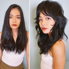 Medium Shaggy Hairstyles, Long Sleek Hair, Before And After Haircut, Face Framing Bangs, Bob Hairstyles For Thick, Blonde Waves, Easy Hairstyle