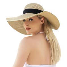 PRICES MAY VARY. 👒SIZE & MATERIAL - ONE SIZE FITS MOST: The adjustable size is recommended for normal head size with head circumference22.1-23.2 inch. This fashion women beach hat is made of high-quality and Eco-Friendly Paper Straw, super lightweight and breathable. 👒FUNCTIONAL DETAILS - An elastic headband will fit most girls and women. The inner anti-sweat band can reduce sweat build-up and keep you cool. Water-proof material makes it can be used on a rainy day. Upgrade black coating provid Womens Beach Hat, Floppy Beach Hat, Summer Hats Beach, Plaid Hats, Straw Hat Beach, Floppy Sun Hats, Sun Hats For Women, Summer Hat, Hat For Women