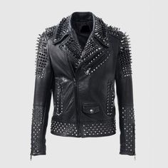 #Handmade #Silver #Biker #Brando #Mens #Punk #Biker #Full #Black #Silver #Studded #Biker #Leather #Jacket Ropa Punk Rock, Jaket Motor, Punk Leather Jacket, Motorbike Leathers, 21 Jump Street, Biker Jacket Men, Silver Jacket, Biker Leather Jacket, Studded Leather Jacket