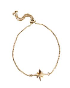 This bracelet is truly a delight to give and to wear!  The compass star symbolizes the North Star and the guidance it gave so many years ago; a true beacon of hope and inspiration.  With a fully adjustable slider, this bracelet is perfect for any wrist size. Details: gold plated stainless steel, gold plated compass star charm Compass Star, The North Star, The Compass, Beacon Of Hope, Handcrafted Accessories, North Star, Star Charms, Compass, Gold Necklace