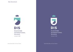 two different logos with the words dis, distance and international school on one side