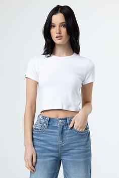 Ribbed, fitted and cropped T-shirt- Embroidered M logos on back neck- M logo brand patch on right sleeve Model is wearing size: SModel Measurements:Height: 5'9"Bust: 32"Waist: 23.5"Hips: 34.5"Fabric Content: Self: 46% Rayon, 46% Cotton, 8% SpandexCare: Gentle machine wash inside out with like colors in cold water Style No. MT2924S-CHARCOAL BLACK, MT2924S-RASP PNK, MT2924S-TAUPE BEIG, MT2924S-WHITE Basic Fitted Cropped T-shirt, Basic Fitted Cropped T-shirt For Streetwear, Basic Cotton Crop Top, Fitted Cropped T-shirt For Everyday Casual Wear, Stretch Cropped T-shirt For Streetwear, Casual Fitted Cropped T-shirt For Everyday, Basic Stretch Cropped T-shirt For Streetwear, Fitted Crew Neck Cotton Crop Top, Fitted Cotton Crew Neck Crop Top