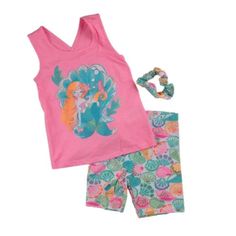 Girls 3 Piece Lot (Tank Top, Scrunchie & Shorts) Size: S (4) Tank Color: Pink Mermaid Print On Shirt Tank Top Criss Cross Back Sleeveless Shorts Color: Multicolor Biker Shorts Sea Shells Print On Shorts 95% Cotton, 5% Spandex New With Tag .... No Visually Flaws Offers Are Welcome Same Day Or Next Day Shipping Let Me Know If You Have Any Questions Cute Beach Tank Top, Pink Tank Top For Playwear And Summer, Pink Tank Top For Summer Playwear, Pink Tank Top For Playwear In Summer, Pink Tank Top For Summer Sleepover, Playful Pink Cotton Tank Top, Playful Fitted Pink Tank Top, Playful Tank Top For Beach, Pink Cotton Tank Top For Playwear