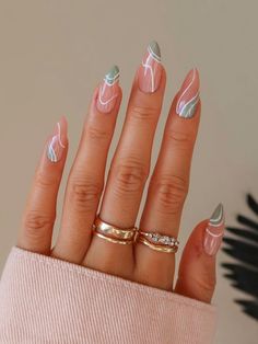 Nagel Tips, Fake Nails With Glue, Ballerina Nails, Makeup Tutorials, Green Nails, Nail Manicure