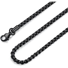 Item Display: Length18 Inches Item Width: 4 Millimeters Material: Stainless Steel Metal Type: Stainless Steel Clasp Type: Lobster Chain Type: Rolo *Long Time Color-Retaining And Maintenance Free---Black Chain For Men With Excellent Plating Craftsmanship And Handwork Can Keep Its Glossy Color Long Time; No Need To Take It Off When Bathing, Sleeping Or Doing Sports *Perfect Gift---A Necklace For Men Women Who Appreciates Simple And Elegant Black Jewelry; Perfect Gift Idea For Unisex, Boys, Girls, Black Stainless Steel Chain Necklace, Elegant Black Stainless Steel Chain Necklace, Gift Black Metal Chain Necklace, Black Metal Jewelry With Box Chain, Black Metal Chain Necklace As Gift, Black Metal Chain Necklace For Gift, Minimalist Black Chain Link Jewelry, Black Stainless Steel Chain Necklace As Gift, Black Stainless Steel Chain Necklace For Gifts