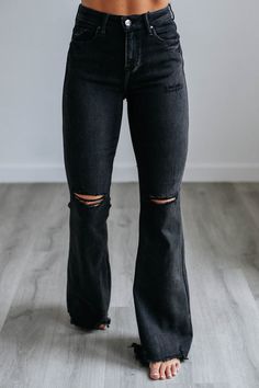 Bentley Risen Flare Jeans High Rise Flare Jeans Outfits, Cute Jeans Black, Black Bootcut Jeans Outfit, Black Flare Jeans, Bacardi, Country Outfits