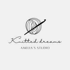 the logo for knitted dreams, an artist's studio that has been designed by person