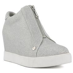 PRICES MAY VARY. Women Shoes Wedges - Sneakers with Laces and a Wedge Heel Womens Hi Top Fashion Sneakers with 2" Wedge Get Lift from a Heel while still Keeping it Casual Newst Trend Athleisure Sneakers These Wedge Sneakers have a Buckle Closure. Adds to the Style of this Womens Sneaker Journey into style and comfort with the Juicy Couture Women's Platform Wedge Sneakers High-Top Shoes. Elevate your fashion game with these chic kicks, blending the trendy appeal of sneakers with the elevated silh Juicy Couture Sneakers, Shoes Wedges Sneakers, Athleisure Sneakers, Shoe Image, Platform Wedge Heels, Hi Top, Wedge Sneakers, Platform Wedge, High Top Shoes