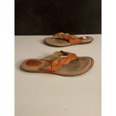 Boc Born Concept Orange Braided Tan Flip Flop Slip On Thong Sandals Sz 9 C52508 Womens Size 9 Condition Is Pre Owned, Tape On The Shoe From Yard Sale For Size Peeled Off Coloring Otherwise No Major Flaws Or Issues Spot Here Or There See Pictures For More Details And Exact Condition Brand New $98++ Non Smoking Home Fast Same Day Shipping! Summer T-strap Flip Flops With Textured Footbed, Synthetic T-strap Sandals With Toe Post For Vacation, Flat T-strap Sandals With Textured Footbed For Beach, Beach T-strap Toe Post Sandals, T-strap Sandals With Textured Footbed For Beach, Casual Synthetic T-strap Sandals With Single Toe Strap, Casual Toe Post T-strap Sandals For Beach, Casual T-strap Toe Post Sandals For Beach, Textured Toe Post T-strap Sandals For Beach