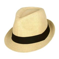 A very grown up looking fedora for children to match Mom's and Dad's hat. Tear drop crown with pinched front. Narrow trilby brim, 1.25" wide. Black 3-pleat cotton band. 100% paper straw. Fit: 49 cm, 12 mos - 4 yrs. Matching hat for big brother and sister. Mommy and Me, Daddy and Me matching hats. Summer Fedora Hat, Hats For Small Heads, Stylish Womens Hats, Summer Fedora, Mens Fedora, Womens Fedora, Straw Fedora Hat, Raffia Hat, Small Head