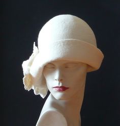 White felt hat, womens hat, Felted Hat, Wedding hat felt hat Cloche Hat Art Hat White Hat La belle epoque Art Deco 1920s hat Art Hats White hat cloche 1920's hat Gatsby hat Mother of the bride Hats&Caps Accessories Handmade Great, very flattering hat ! Adapts to the head ! Special and unique ! Sophisticated and elegant ! My other hats you can find here: https://www.etsy.com/shop/Feltpoint?ref=hdr_shop_menu&section_id=17484098 On order I can make a hat in a different size and color. As th White Brimmed Felt Hat For Kentucky Derby, White Brimmed Felt Hat For Formal Occasions, White Classic Mini Hat With Curved Brim, Classic White Mini Hat With Curved Brim, White Brimmed Felt Hat For Party, Cream Cloche Hat For Evening, Vintage White Fedora With Short Brim, Elegant White Brimmed Felt Hat, Classic White Mini Hat With Wide Brim