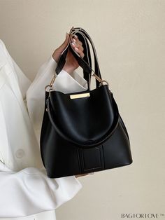 BagForLove - Snap Closure Bucket Bag Leather Hand Bags For Women, Spring Purses, Side Purses, Mode Hijabi, Hand Bags For Women, Trendy Purses, Cheap Purses, Everyday Handbag, Everyday Purse