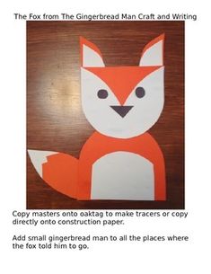 the fox from the gingerbread man craft and writing activity