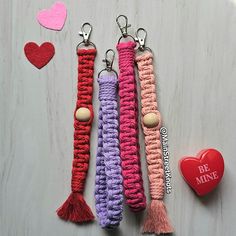 valentine's macrame keychains Beaded Gifts, Chapstick Lip Balm, Macrame Keychain, Lip Balm Holder, For Her Gifts, Handmade Macrame, Wristlet Keychain, Beaded Keychains, Seasonal Gifts