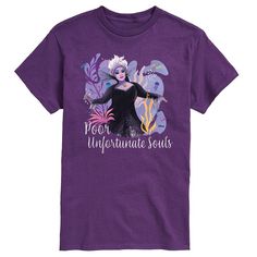 a purple t - shirt with an image of the character maleficent