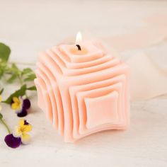 Hygge Haus Belyse Art Candle Pink Cube Fall Hygge, Hygge Inspiration, Minimalist Candle, Cube Candle, Minimalist Candles, Creative Candles, Unique Candle, Wood Plate, Cube Design