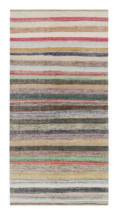 a multicolored rug with vertical stripes on the bottom and one stripe at the top