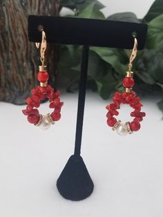 Red bamboo coral, fresh water pearls, gold plated metal Necklace and earrings also available Red Bamboo, Red Coral Earrings, Bamboo Coral, Metal Necklace, Coral Earrings, Fresh Water Pearls, Water Pearls, Necklace And Earrings, Metal Necklaces