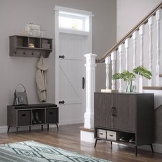 the entryway is clean and ready for us to use as a storage area in this home