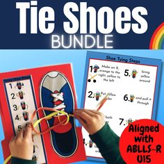 a poster with the words tie shoes on it