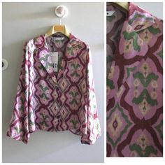 Nwt Zara Ethnic Flowy Top Printed Shirt 2183/245 Sz:S(Armpit To Armpit-19, Length-21 Inches) L(Armpit To Armpit-21, Length-21 Inches) Outer Shell-100% Viscose Color-Multicolored Patterned Ikat Print Long Sleeve Tops, Casual Pink Tops With Printed Motifs, Red Long Sleeve Blouse With Printed Motifs, Red Long Sleeve Tops With Printed Motifs, Traditional Long Sleeve Tops With Ikat Print, Traditional Long Sleeve Ikat Print Top, Bohemian Long Sleeve Ikat Print Blouse, Festive Long Sleeve Ikat Print Tops, Long Sleeve Bohemian Ikat Print Blouse