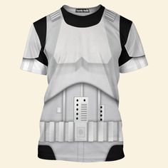 FamilyStore Star Wars Stormtrooper 2 Costume T-Shirt For Men And Women SWHS47 Technical Gray Crew Neck Top, Fitted Jersey T-shirt With Sublimation Print, White Breathable Jersey T-shirt, Breathable White T-shirt For Streetwear, White Breathable T-shirt For Streetwear, Gray Technical Crew Neck T-shirt, Technical Gray Crew Neck T-shirt, Technical Gray Short Sleeve Top, Pre-shrunk White Jersey T-shirt