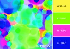 the color scheme is bright and colorful, with circles in blue, green, pink, yellow