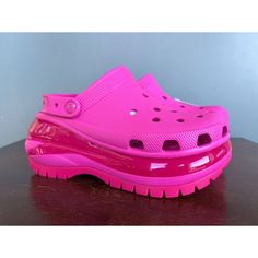 Crocs Classic Mega Crush Clog "Juice Pink" Women's Size 11/Men's Size 9 207988-6ub Condition: Clogs Are Brand New With Original Tags. See All Pictures And Description For More Details. Size: Us Women's Size 11 (Us Men's Size 9 | Uk/Au Size 8-9 | Eur Size 42-43 | Cm 27) Color Juice Pink Features: * Unique 2.9-Inch / 6.13cm Height, Measured From Floor To Heel Rest * Updated, Enhanced Rubber Tread * Textured Detailing Around The Heel, Toe Box And Collar * Customizable With Jibbitz Charms * Iconic C Pink Platform Clogs In Synthetic Material, Pink Platform Synthetic Clogs, Spring Clogs With Translucent Outsole And Round Toe, Trendy Pink Slip-on Clogs, Mega Crush Clog, Pink Crocs, Women's Crocs, Crocs Shoes, Us Man