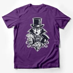 Vintage Magician T-Shirt, Classic Magic Tricks Design, Card and Wand Graphics, Unisex Tee Male T-Shirt Custom graphic T-Shirt.Customize your color Pop Culture Pre-shrunk Crew Neck T-shirt, Purple Graphic Print Fan Apparel T-shirt, Fan Apparel T-shirt With Graphic Design, Crew Neck, Fan Apparel Graphic T-shirt Crew Neck, Fan Apparel Graphic Design Crew Neck T-shirt, Purple Crew Neck T-shirt With Character Print, Purple Graphic Tee With Character Print, Purple Crew Neck T-shirt With Front Print, Fan Apparel Graphic T-shirt With Short Sleeves