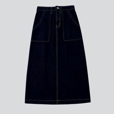 Introducing the ultimate statement piece of the season a rectangle pocket long denim skirt from the 2023 Autumn Collection. inspired by the Y2K style!Why You'll Fall In LoveThis unique skirt is crafted for those fashion-forward ladies who seek both vintage charm and modern edge. The elevated-waisted A-line silhouette is complemented by a rich dark wash denim fabric and a zipper & button closure. With its intricate rectangle pockets and sanded finish. this skirt is sure to become a traditional co Chic Dark Wash Denim Skirt With Pockets, Denim Blue Midi Skirt With Pockets, Dark Wash Midi Skirt With Pockets, Fall Denim Midi Skirt With Pockets, Fall Midi Denim Skirt With Pockets, Denim Midi Skirt With Pockets, Chic Denim Skirt With Pockets And Relaxed Fit, Midi Denim Skirt With Pockets, Chic Denim Blue Skirt With Pockets