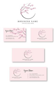 the business card is designed to look like a cherry blossom tree