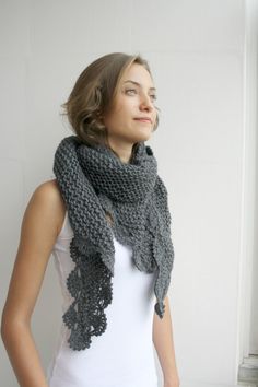 Free Shipping Handmade Charcoal Triangle  Midi Shawl by denizgunes, $54.00 Winter Shawl Knitting Pattern One Size, Casual Knitted Winter Shawl, Winter Knitted Shawl Knitting Pattern, Winter Knitted Shawl Pattern, Winter Knitting Pattern For Shawl, Knitted One-size Shawl For Winter, Winter Shawl Knitting Pattern, Winter Knitting Pattern For Scarf Shawl, Winter Knitted Acrylic Yarn Shawl