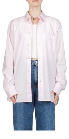 Cheap Pink Collared Shirt, Cheap Pink Shirt With Button Cuffs, Affordable Pink Shirt With Button Cuffs, Affordable Preppy Buttoned Shirt, Cheap Oversized Pink Blouse, Cheap Preppy Buttoned Shirt, Affordable Pink Collared Shirt, Light Pink Button Up Shirt Outfit, Everyday Pink Button-up Shirt