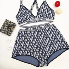 2 Piece Bathing Suits Fitted V-neck Beachwear Sets, Blue V-neck Vacation Sets, Sleeveless Blue Sets For Beach Season, Chic Blue Vacation Sets, Fitted Blue Beachwear Set, Blue Fitted Beachwear Set, Blue Loungewear Sets For Beach Season, Sleeveless Blue Vacation Set, Blue Cotton Beach Season Sets