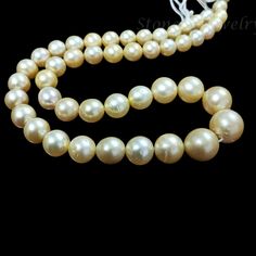 Golden South Sea Pearl Beaded Necklace, Genuine Golden South Sea Pearl Round Beads Necklace, South Sea, 7-13mm Pearl Beaded Necklace Gift        Stone - Golden South Sea Pearl Size - 7-13mm Shape - Round Color - Gold Color Necklace Strand Length - 16 Inch Classic Beaded Necklaces With 8mm Round Beads, Single Strand Round Pearl Necklace, Elegant 8mm Rondelle Beaded Necklaces, Classic Pearl Necklace With Gemstone Beads, Classic Beaded Necklace With Large Beads, Round Pearl Necklace With Large Beads For Jewelry Making, Round Pearl Beads For Jewelry Making, Single Strand Pearl Necklace With Round Beads, Classic Round Polished Beads