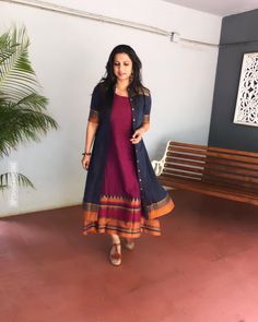 Cotton Saree Reuse Ideas, Irkal Dress Design Kurti, Anarkali Dress From Saree Ideas, South Indian Suits Design, Saree Kurti Recycle, Silk Saree Dress Recycle, Mangalgiri Kurta Patterns, Suits From Saree, Dresses From Sarees