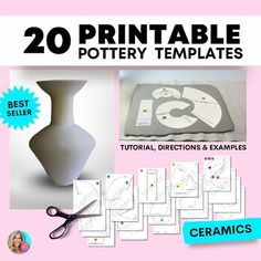 20 printable pottery templates for crafting, crafts and other projects with instructions