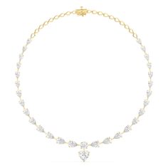 Elevate your date night or dressy formal ensemble with this diamond necklace. It features a series of pear-cut diamonds in graduating sizes, leading to a stunning heart-shaped diamond pendant. A total of 30 stones make this stunner sparkle so bright. Elegant Heart Shaped Diamond Necklace For Formal, Elegant Heart Shaped Diamond Necklace For Formal Occasions, Pear-shaped Diamond Necklace For Wedding, Timeless Pear-shaped Diamond Necklace For Wedding, Elegant Heart Shaped Necklace With Prong Setting, Elegant Heart Pendant Diamond Necklace For Wedding, Elegant Heart Pendant Diamond Necklace For Formal Occasions, Brilliant Cut Heart Shaped Diamond Necklace For Formal Occasions, Formal Heart Cut Diamond Necklace With Single Cut Diamonds