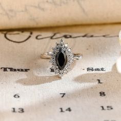 Gothic marquise cut ring Cluster Wedding Ring, Marquise Engagement Ring, Wedding Ring Unique, Instagram Engagement, Engagement Rings Marquise, Diamond Jewel, Metal Detail, Bridal Bands, Unique Gifts For Her